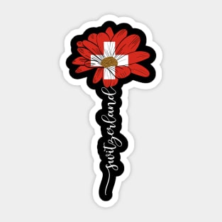 Vintage Switzerland Sunflower Flag Switzerland Lover Sticker